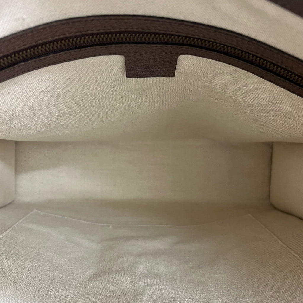 Gucci Brown Green Red Color Leather Pvc Handbag Tote Bag (Pre-Owned)