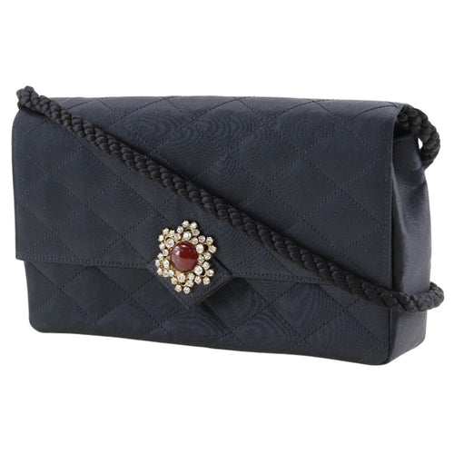 Chanel Black Satin Shoulder Bag (Pre-Owned)