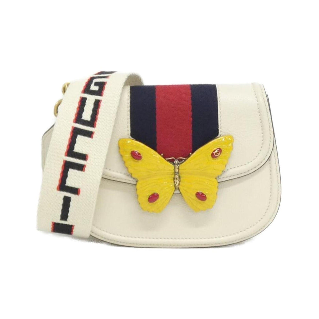 Gucci Multi-Color White Leather Shoulder Bag (Pre-Owned)
