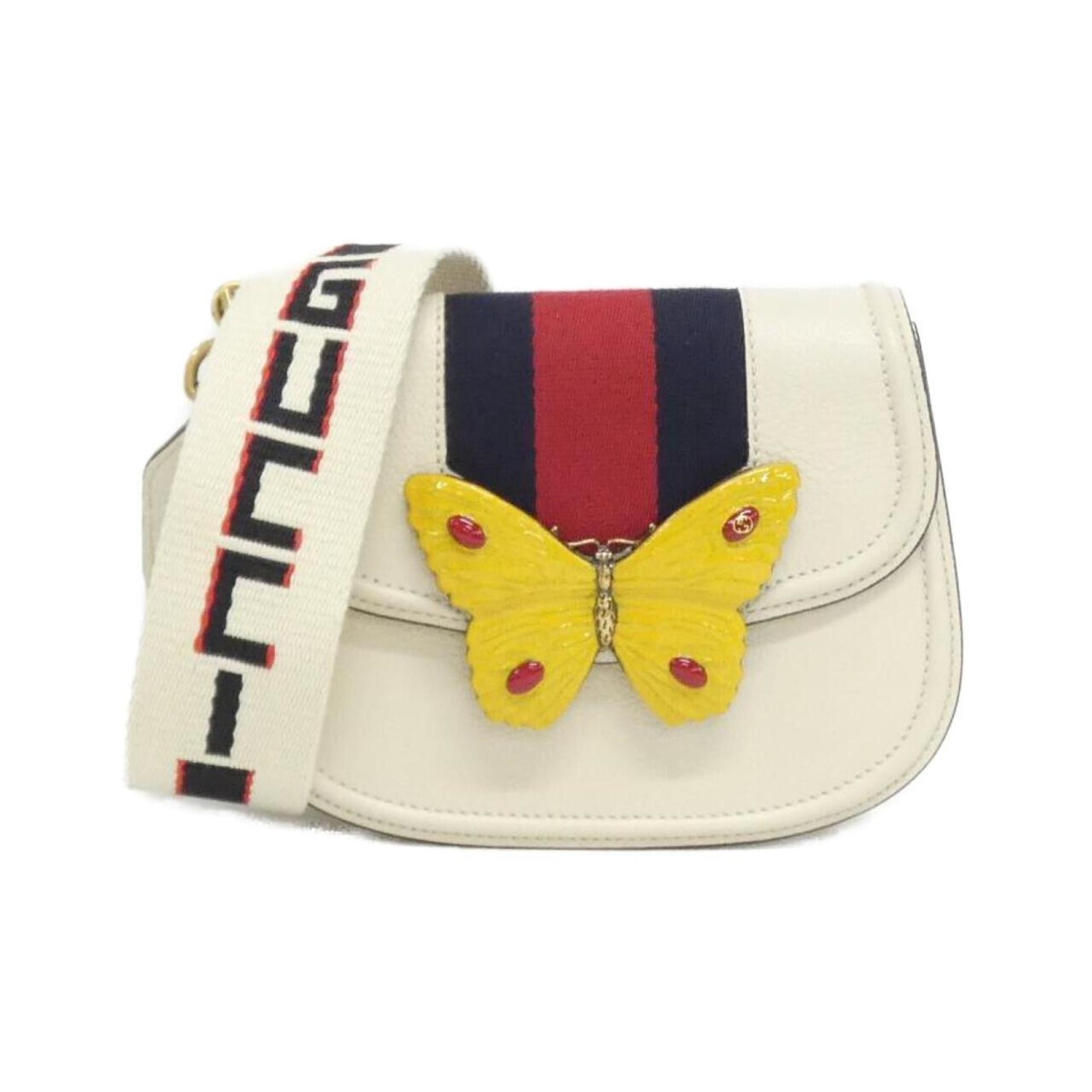 Gucci Multi-Color White Leather Shoulder Bag (Pre-Owned)