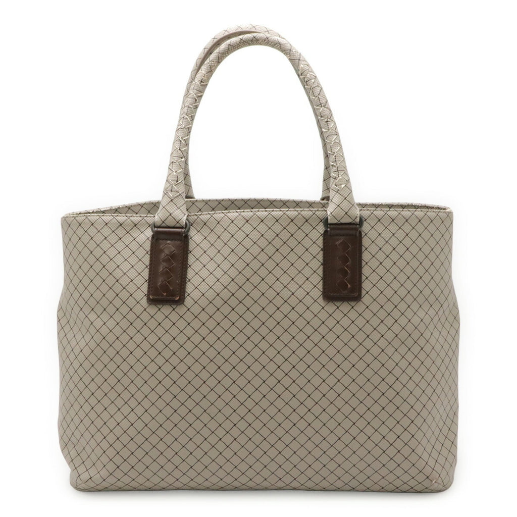 Bottega Veneta Dark Brown Coated Canvas Pvc Leather Shoulder Bag Tote Bag (Pre-Owned)