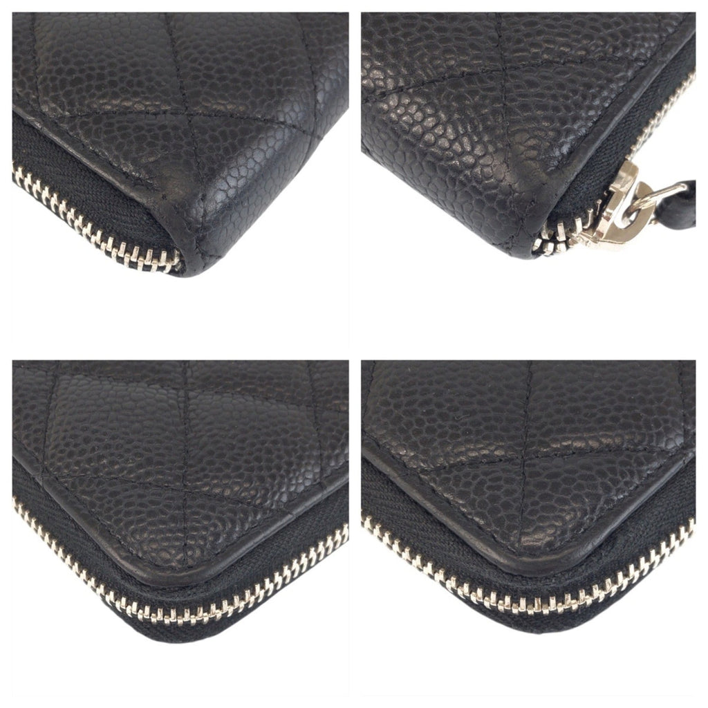 Chanel Black Leather Coin Purse/Coin Case (Pre-Owned)
