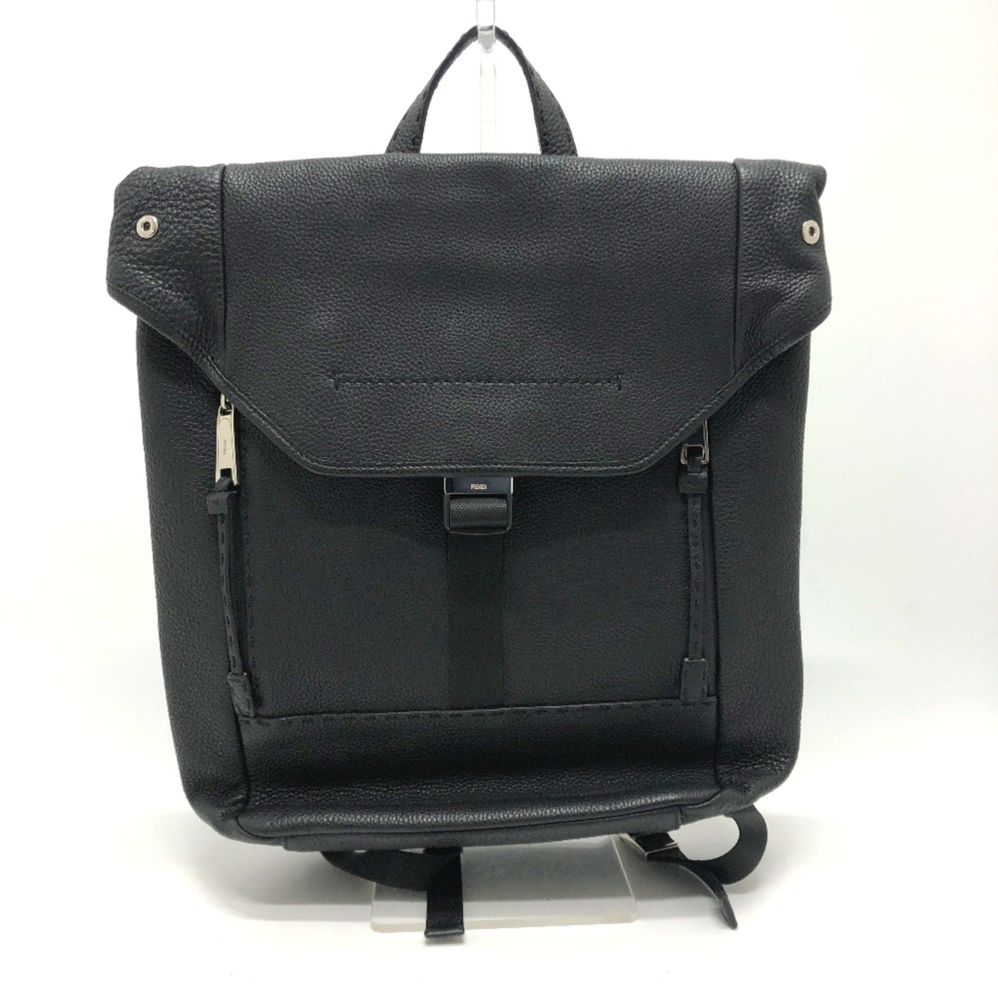 Fendi Black Leather Backpack (Pre-Owned)