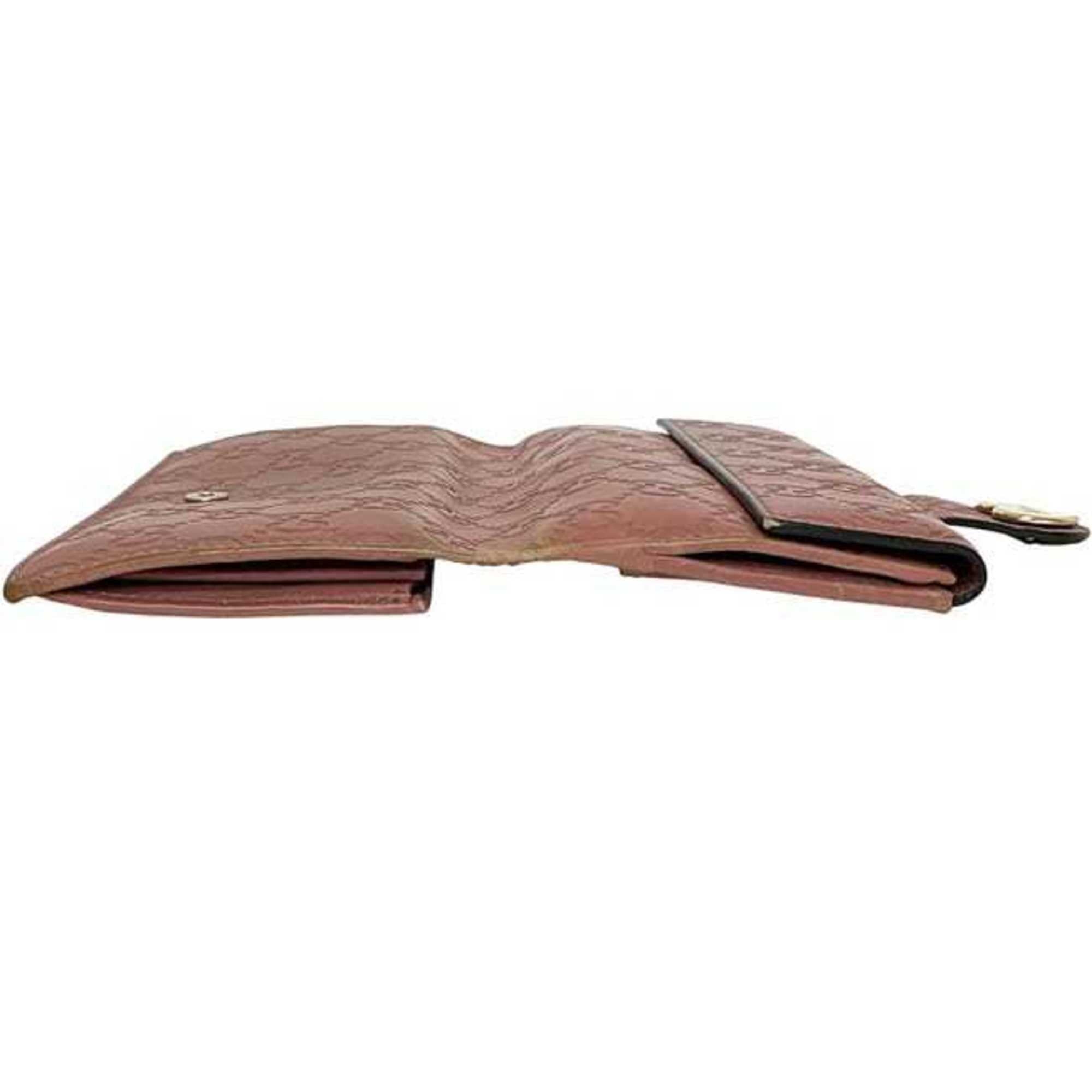 Gucci Pink Leather Long Wallet (Bi-Fold) (Pre-Owned)