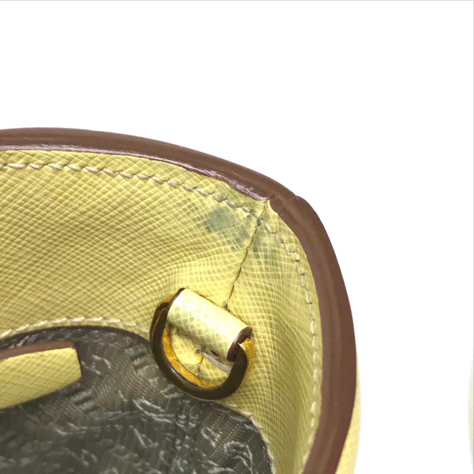 Prada Yellow Leather Shoulder Bag (Pre-Owned)