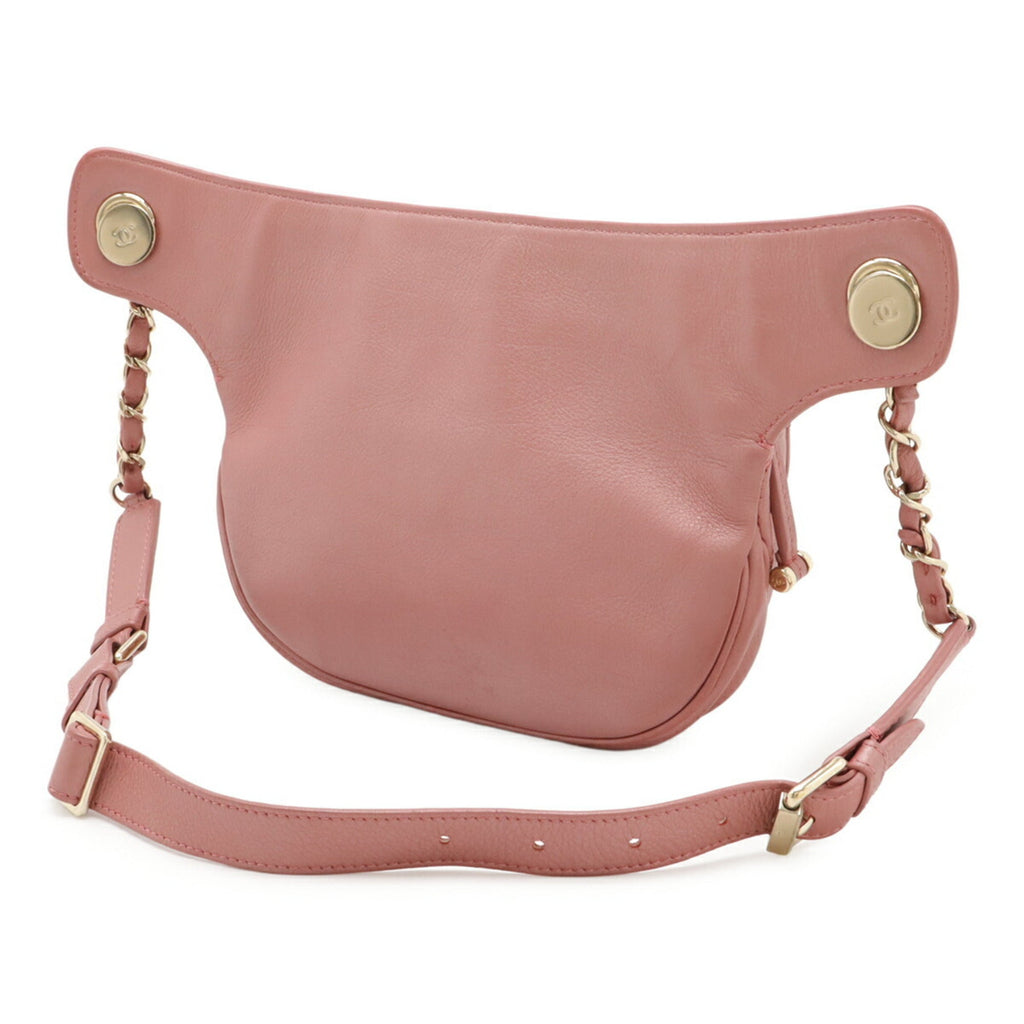 Chanel Matelasse Pink Leather Pouch Sling Bag (Pre-Owned)