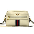 Gucci Navy Red Color White Leather Pochette Shoulder Bag (Pre-Owned)