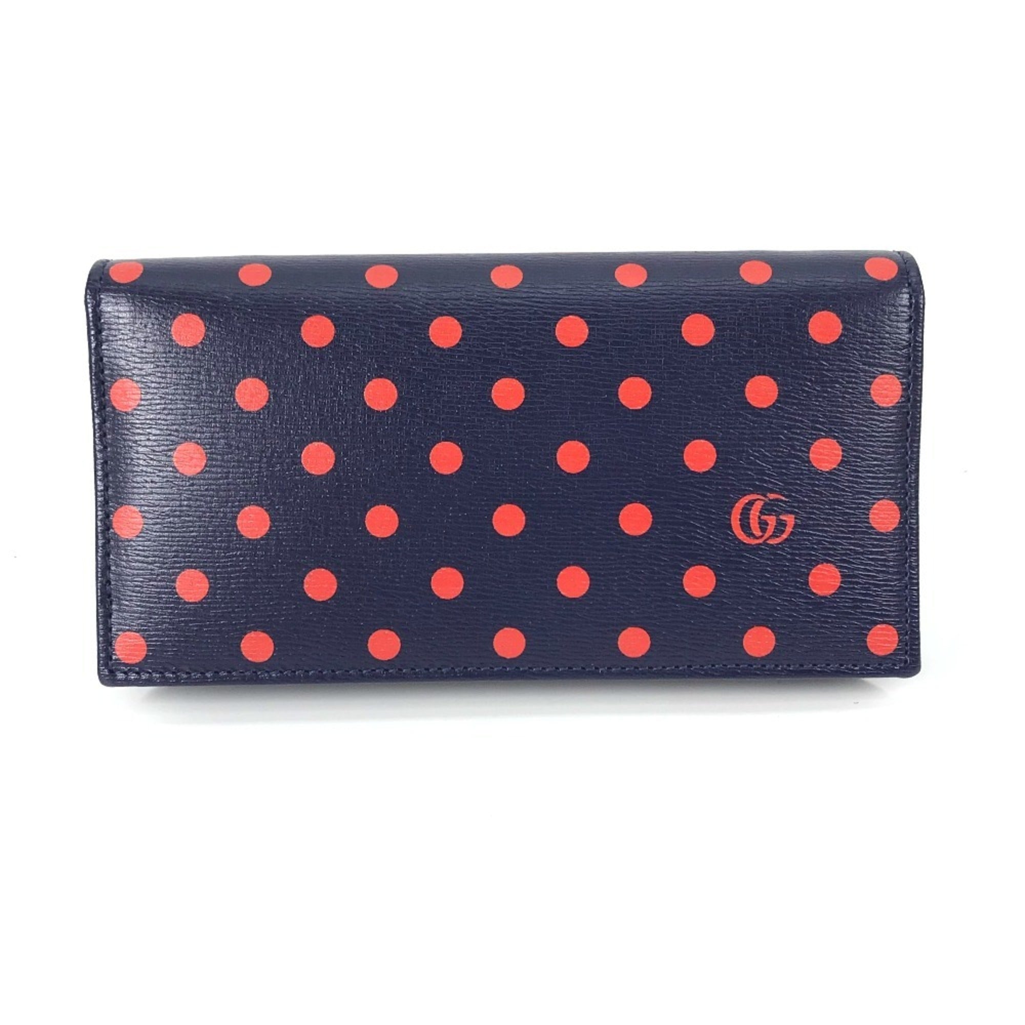 Gucci Navy Red Color Leather Chain/Shoulder Wallet (Pre-Owned)