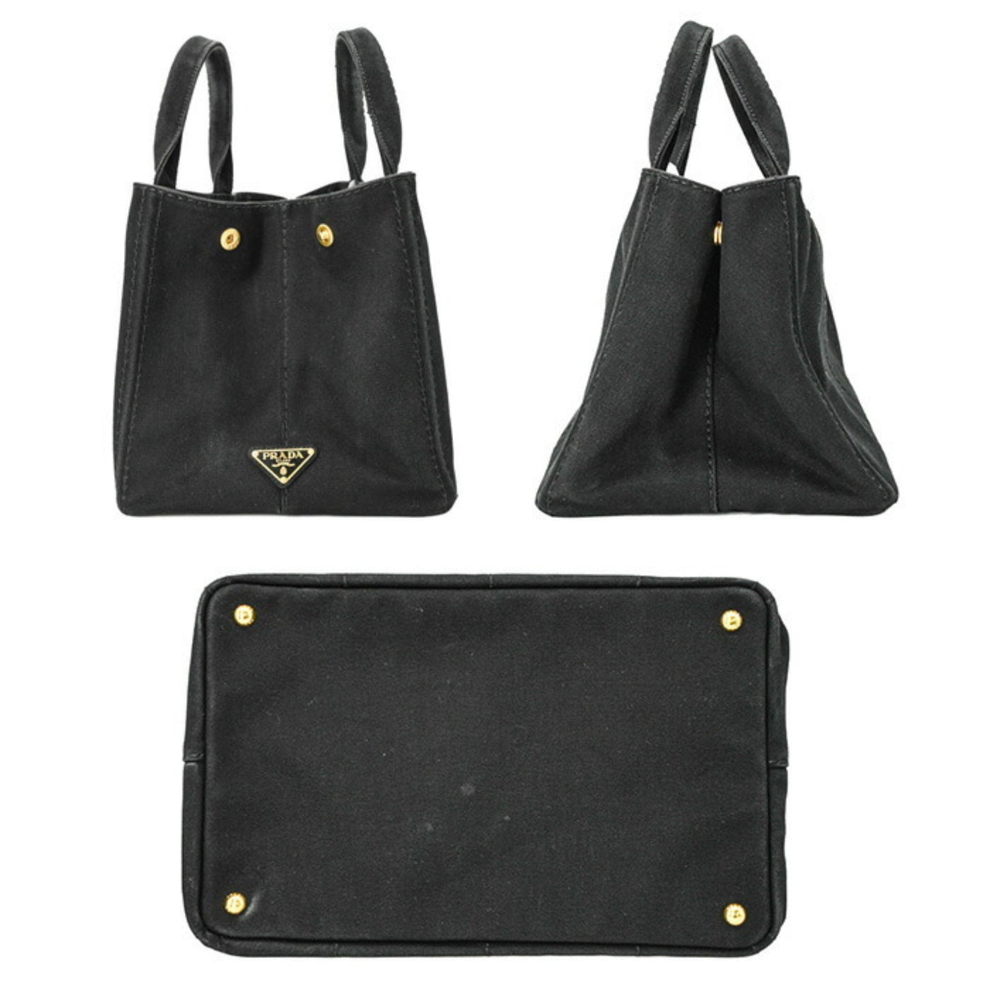 Prada Black Denim Handbag Shoulder Bag Tote Bag (Pre-Owned)
