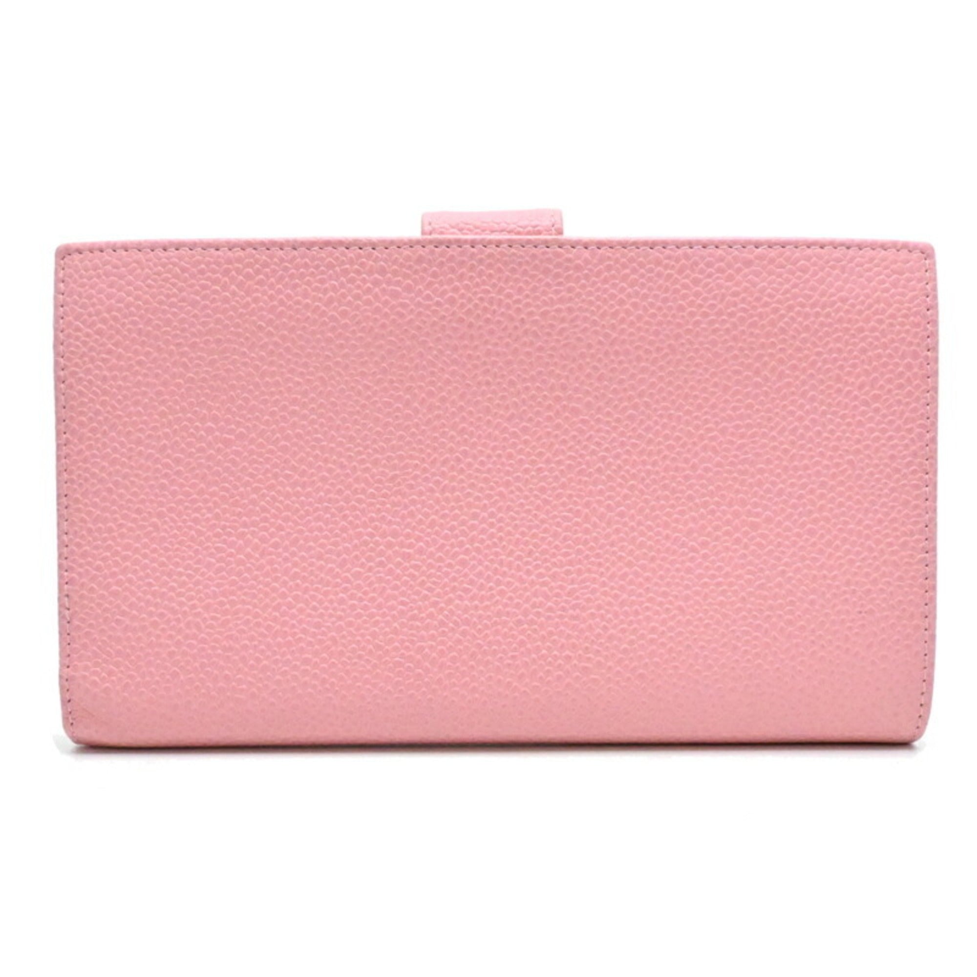 Chanel Pink Grained Calfskin Wallet (Bi-Fold) (Pre-Owned)