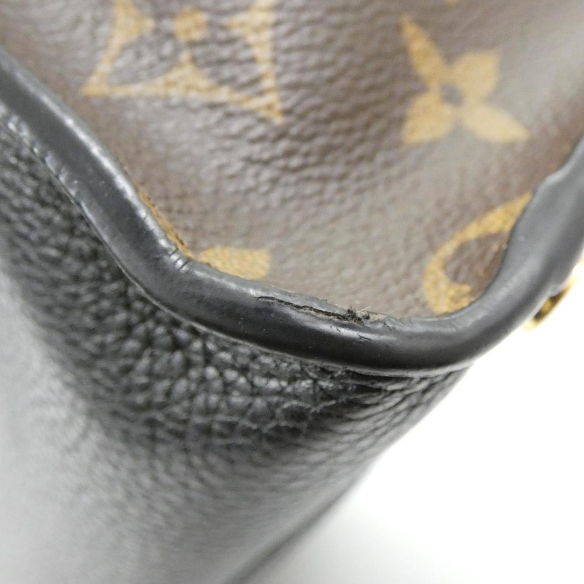 Louis Vuitton Black Coated Canvas Leather Handbag (Pre-Owned)