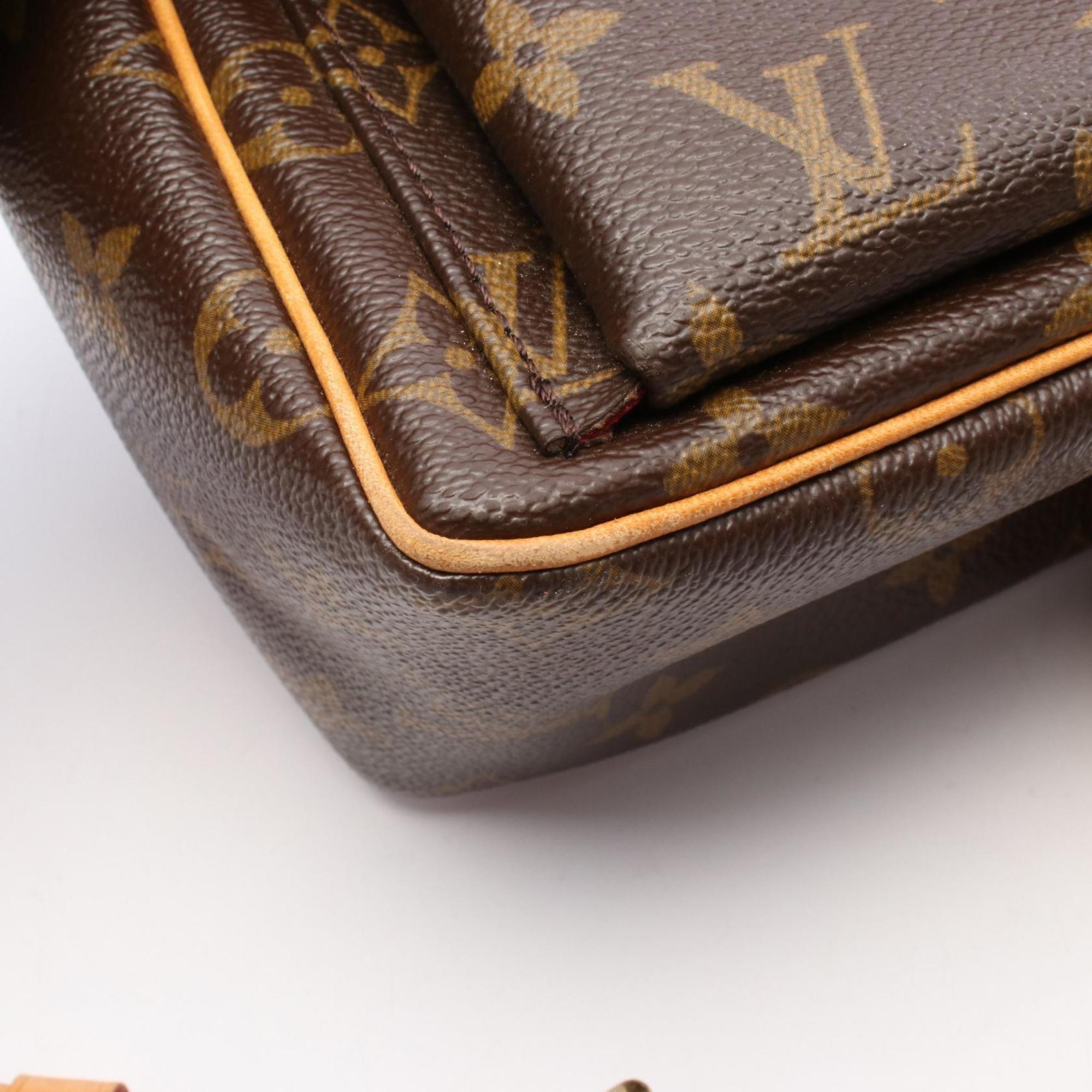 Louis Vuitton Monogram Brown Coated Canvas Leather Shoulder Bag (Pre-Owned)