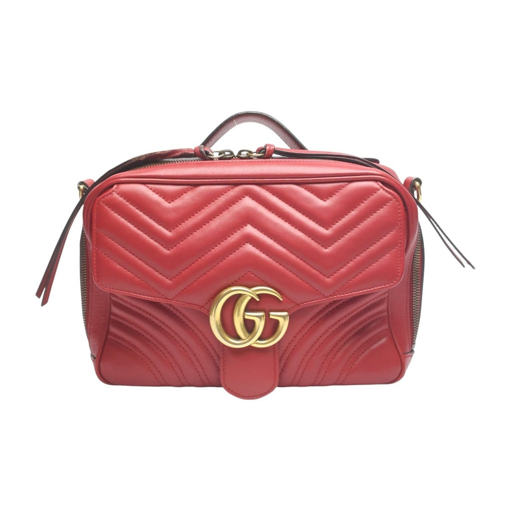 Gucci Red Color Leather Fanny Pack Sling Bag (Pre-Owned)