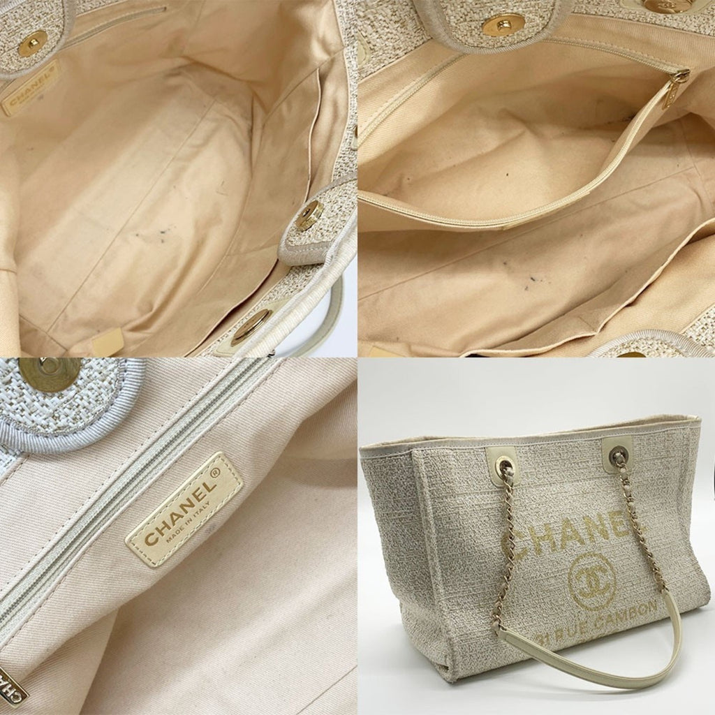 Chanel Beige Tweed Tote Bag (Pre-Owned)