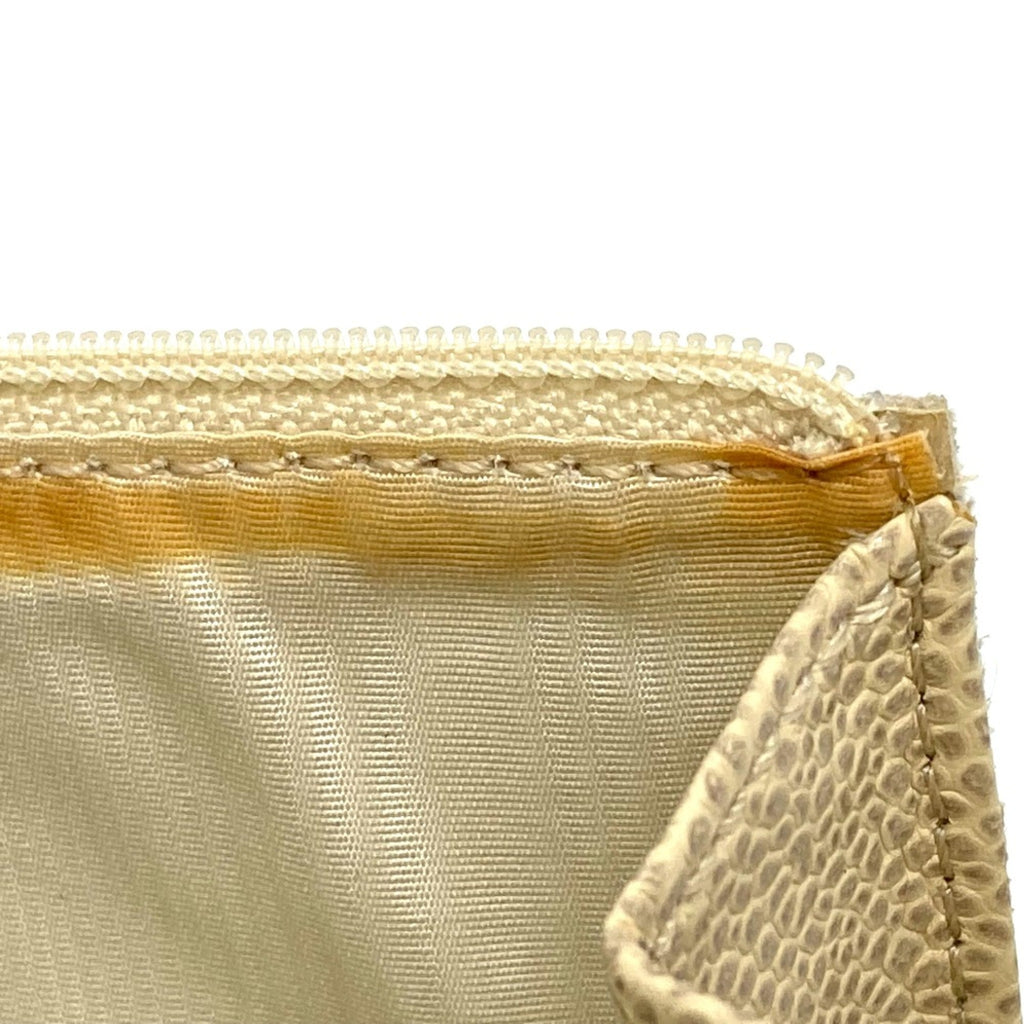 Chanel Beige Leather Long Wallet (Bi-Fold) (Pre-Owned)