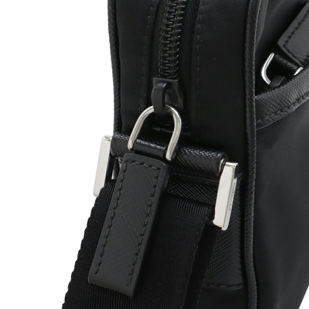 Prada Black Nero Nylon Leather Shoulder Bag (Pre-Owned)