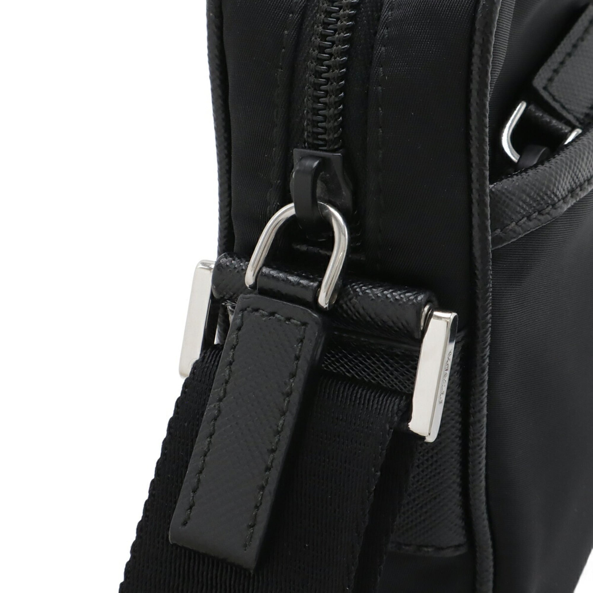 Prada Black Nero Nylon Leather Shoulder Bag (Pre-Owned)