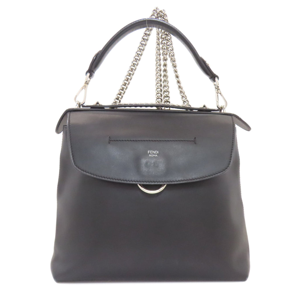 Fendi Black Leather Backpack (Pre-Owned)