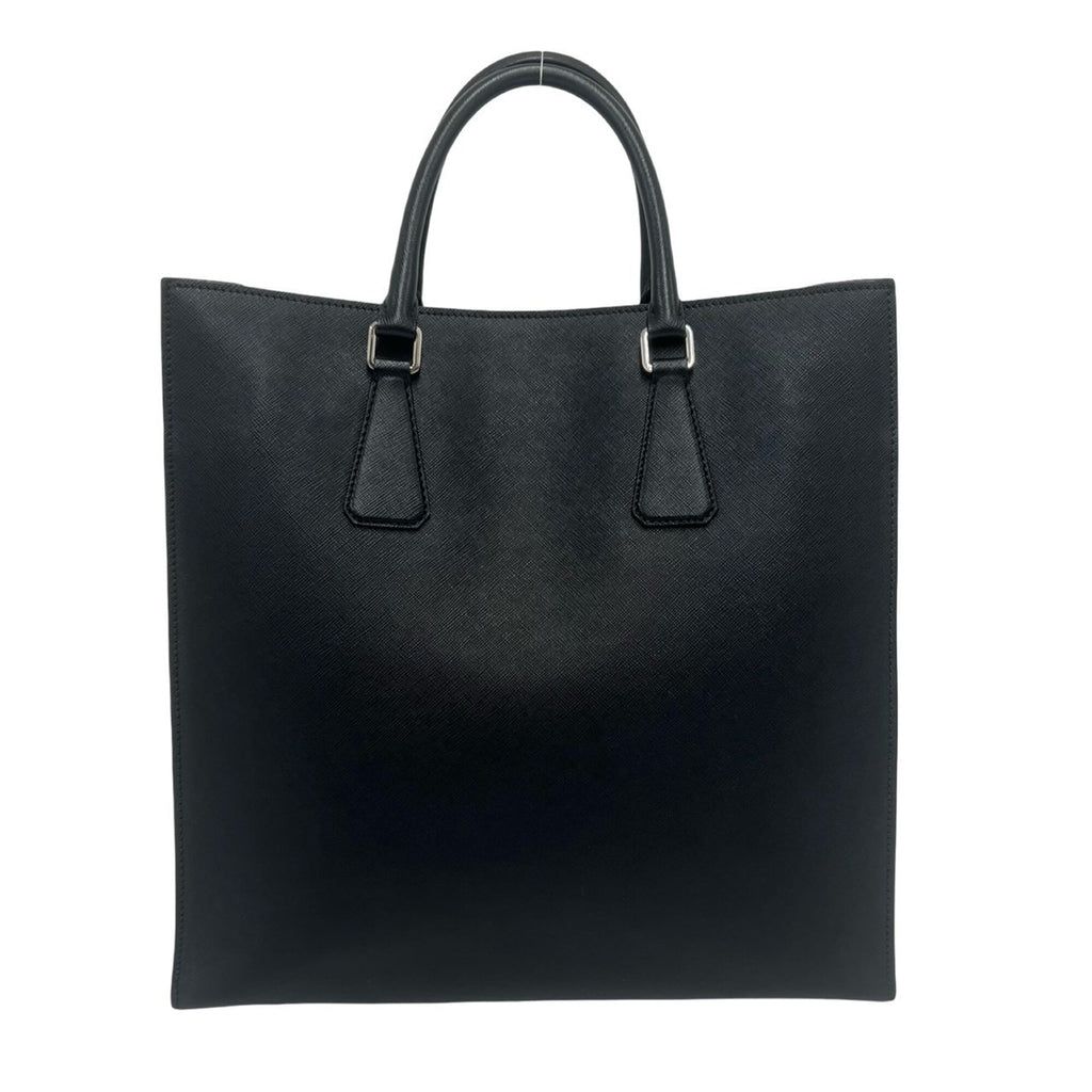 Prada Black Leather Handbag Tote Bag (Pre-Owned)