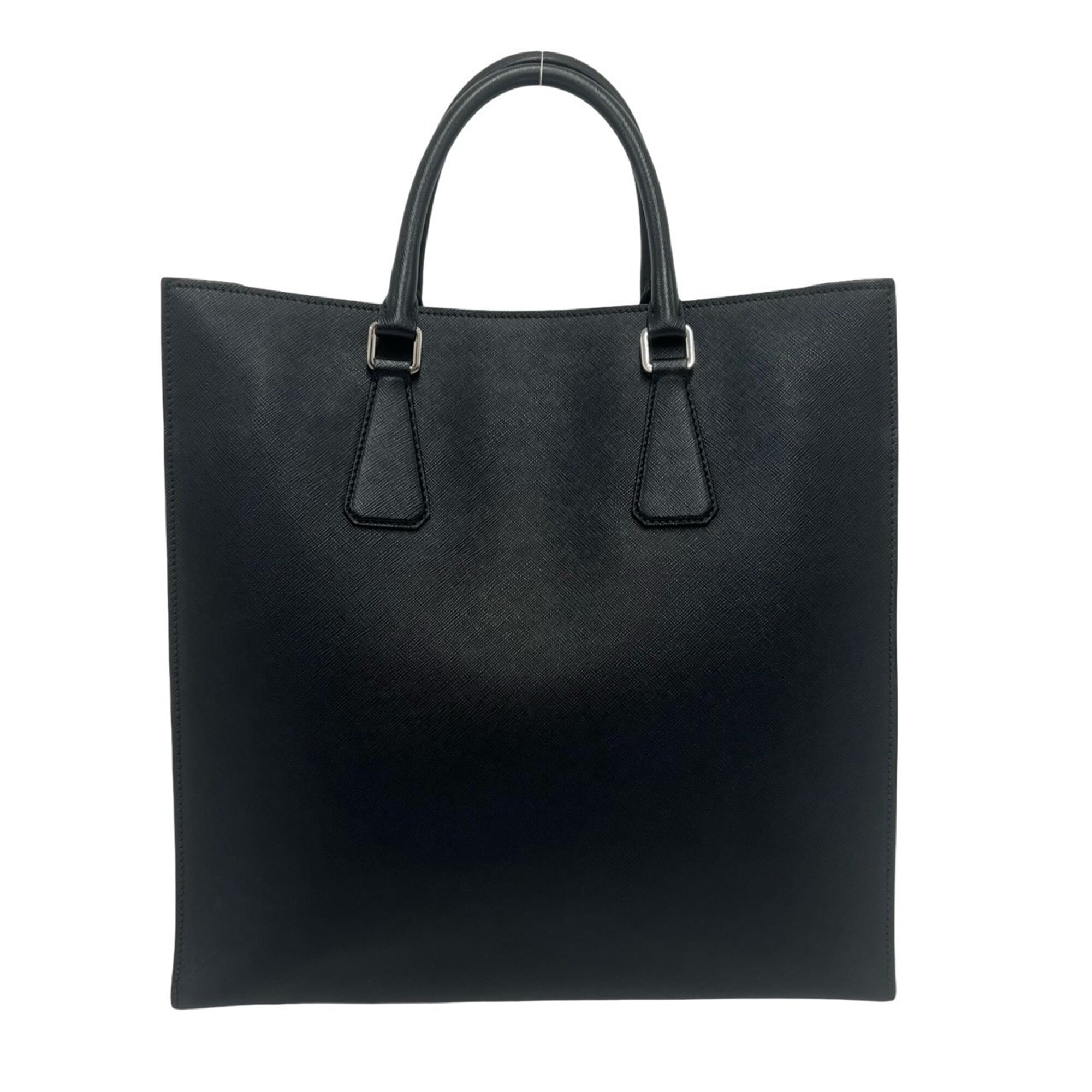 Prada Black Leather Handbag Tote Bag (Pre-Owned)