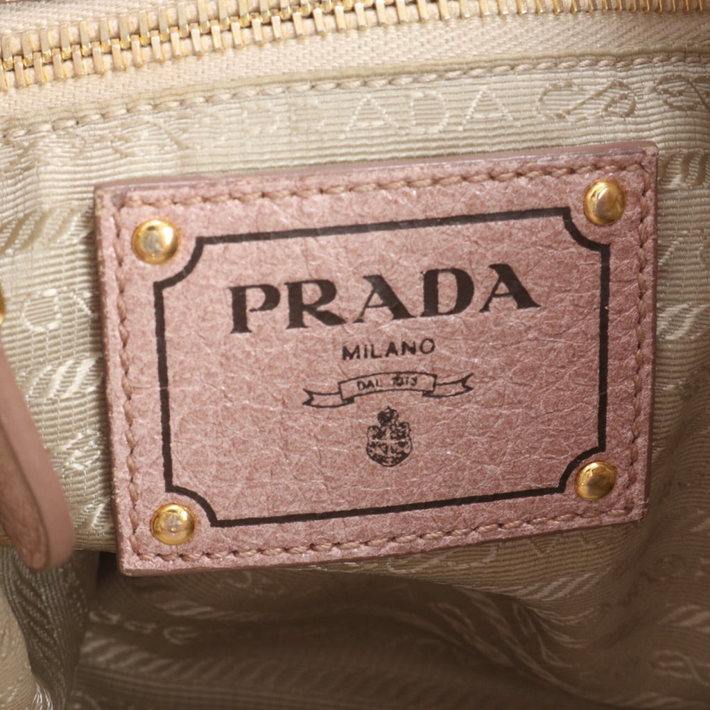 Prada Pink Leather Handbag Tote Bag (Pre-Owned)