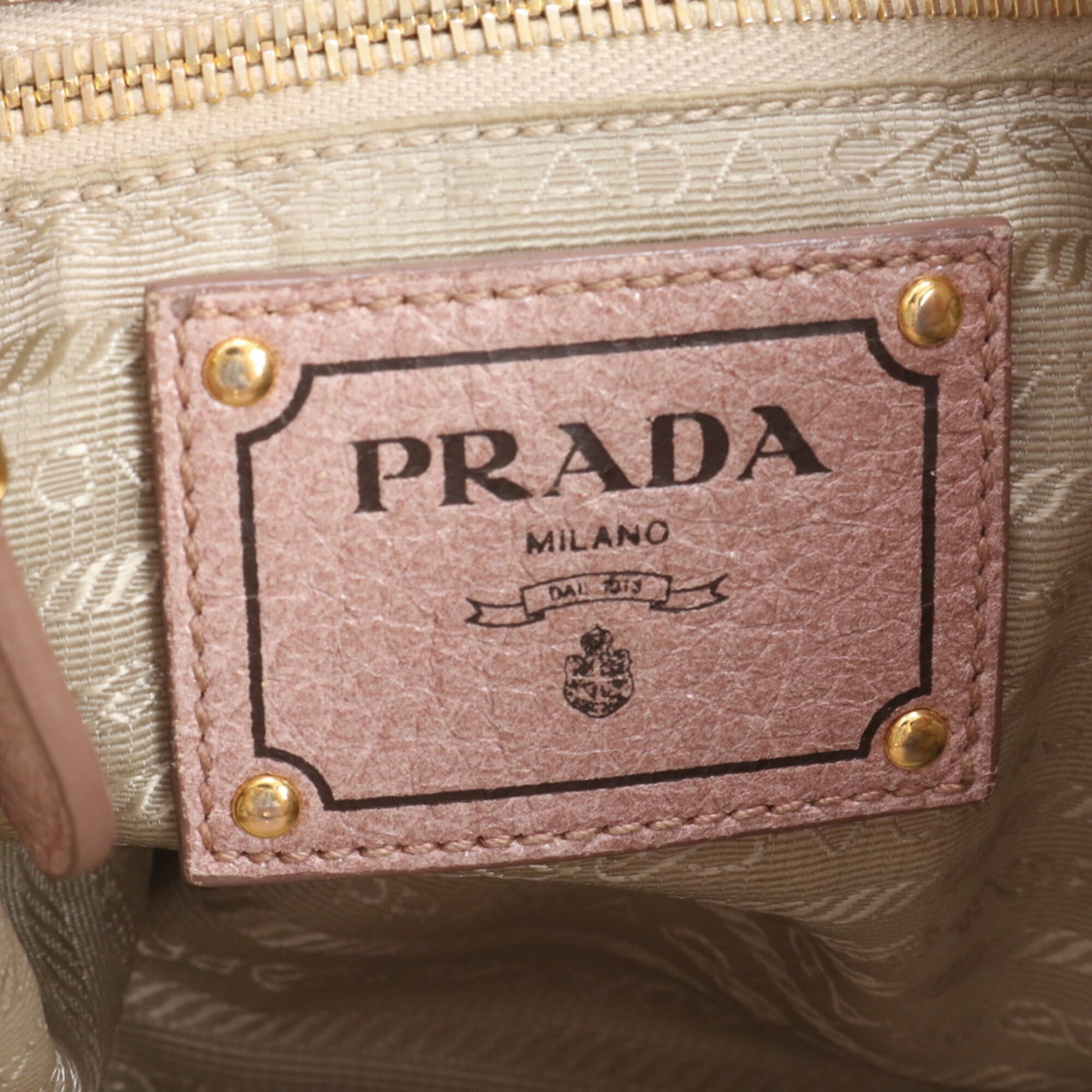 Prada Pink Leather Handbag Tote Bag (Pre-Owned)