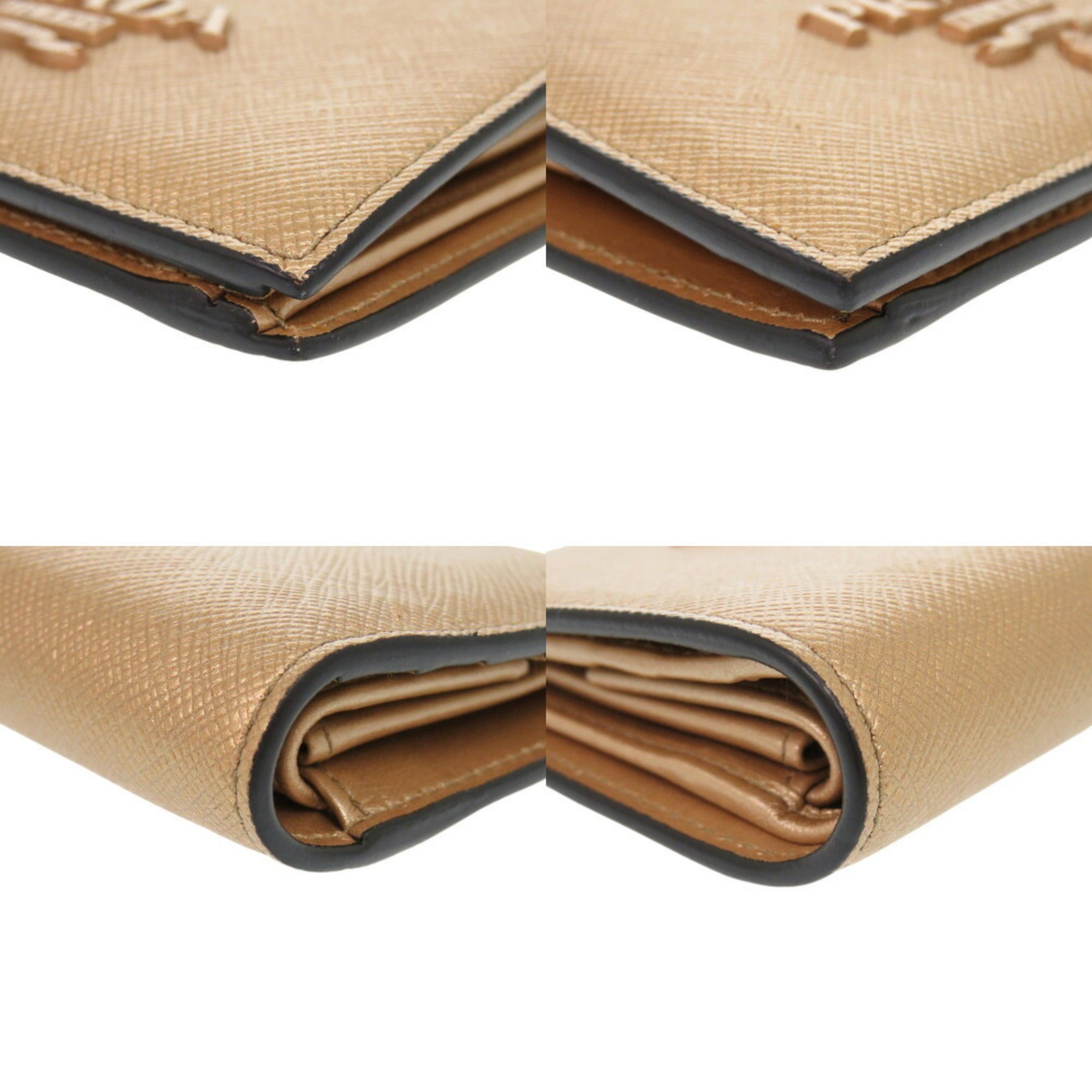 Prada Gold Saffiano Wallet (Bi-Fold) (Pre-Owned)