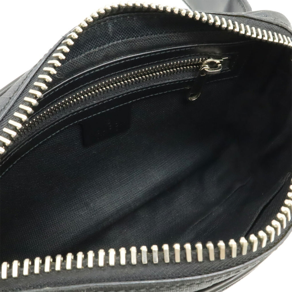 Gucci Black Dark Gray Navy Red Color Pvc Leather Fanny Pack (Pre-Owned)