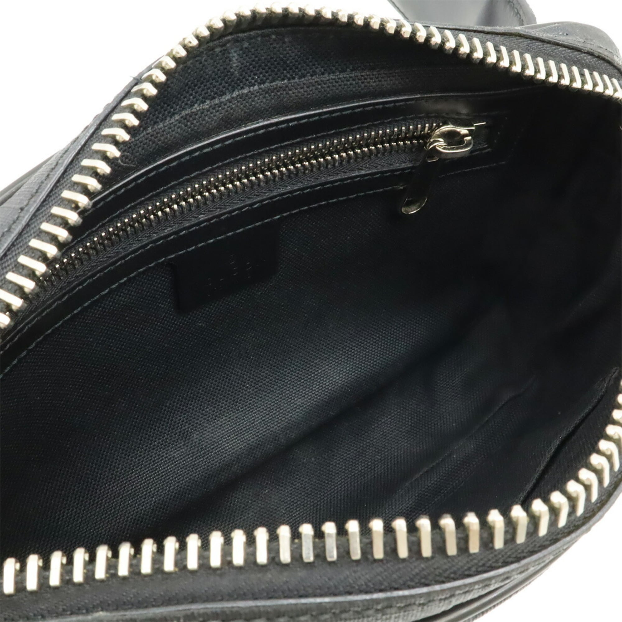 Gucci Black Dark Gray Navy Red Color Pvc Leather Fanny Pack (Pre-Owned)