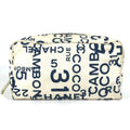 Chanel Navy White Canvas Clutch Bag (Pre-Owned)
