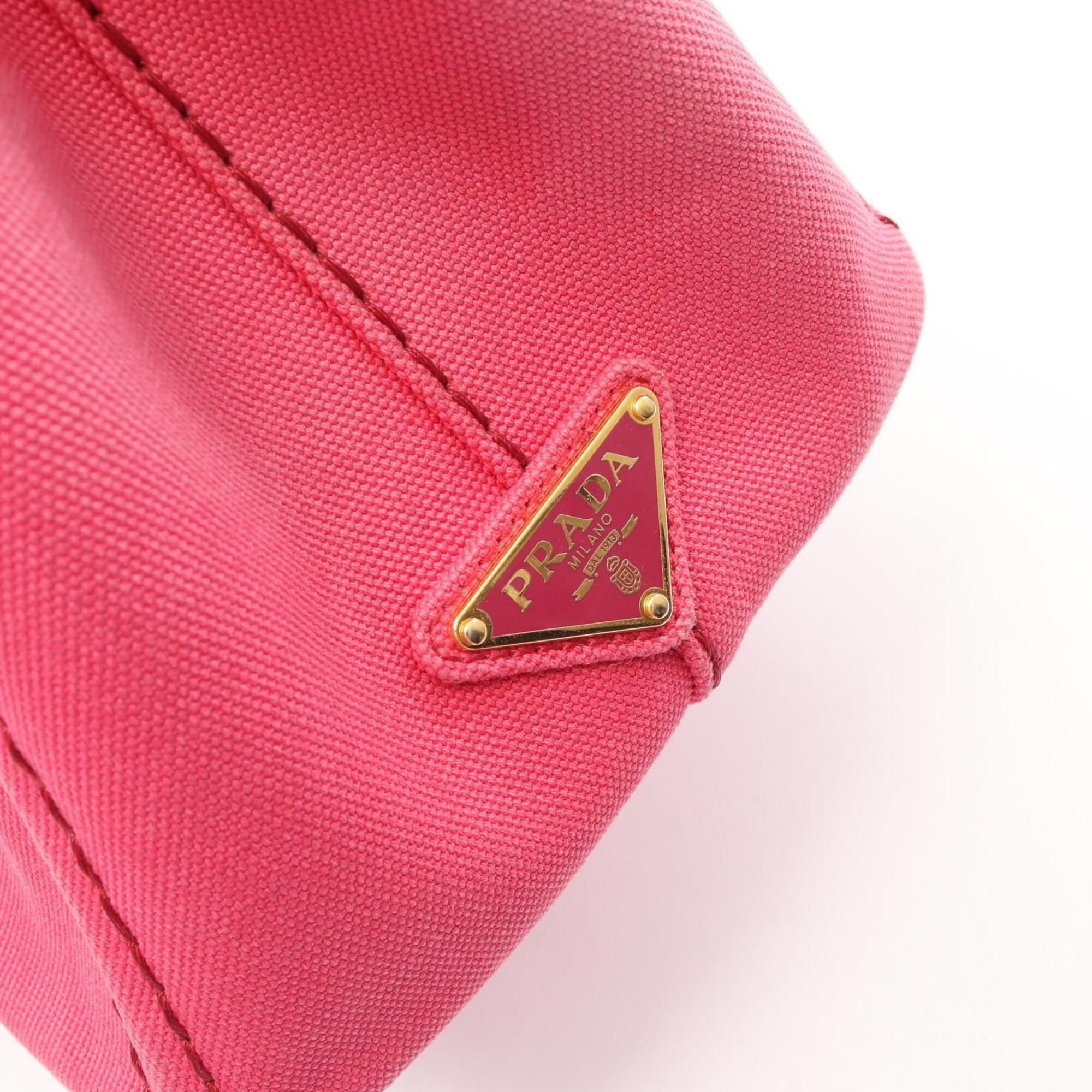 Prada Pink Canvas Handbag Tote Bag (Pre-Owned)
