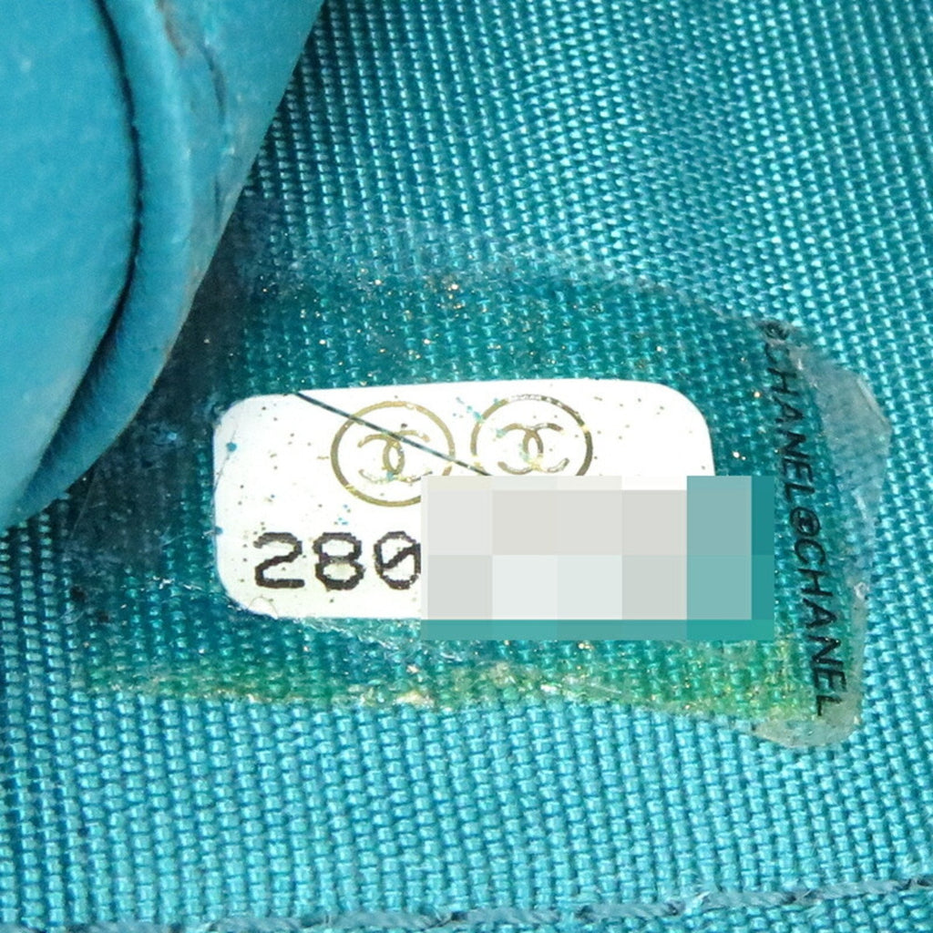 Chanel Blue Turquoise Leather Wallet (Tri-Fold) (Pre-Owned)