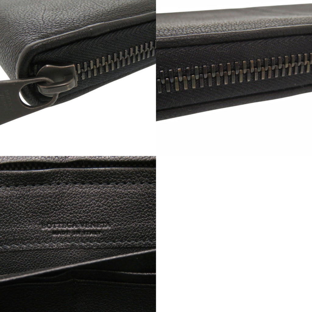 Bottega Veneta Black Leather Long Wallet (Bi-Fold) (Pre-Owned)