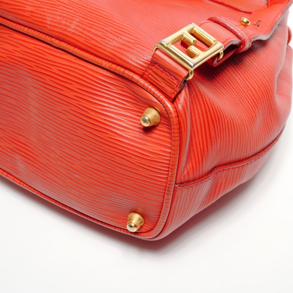 Fendi Red Color Leather Backpack (Pre-Owned)