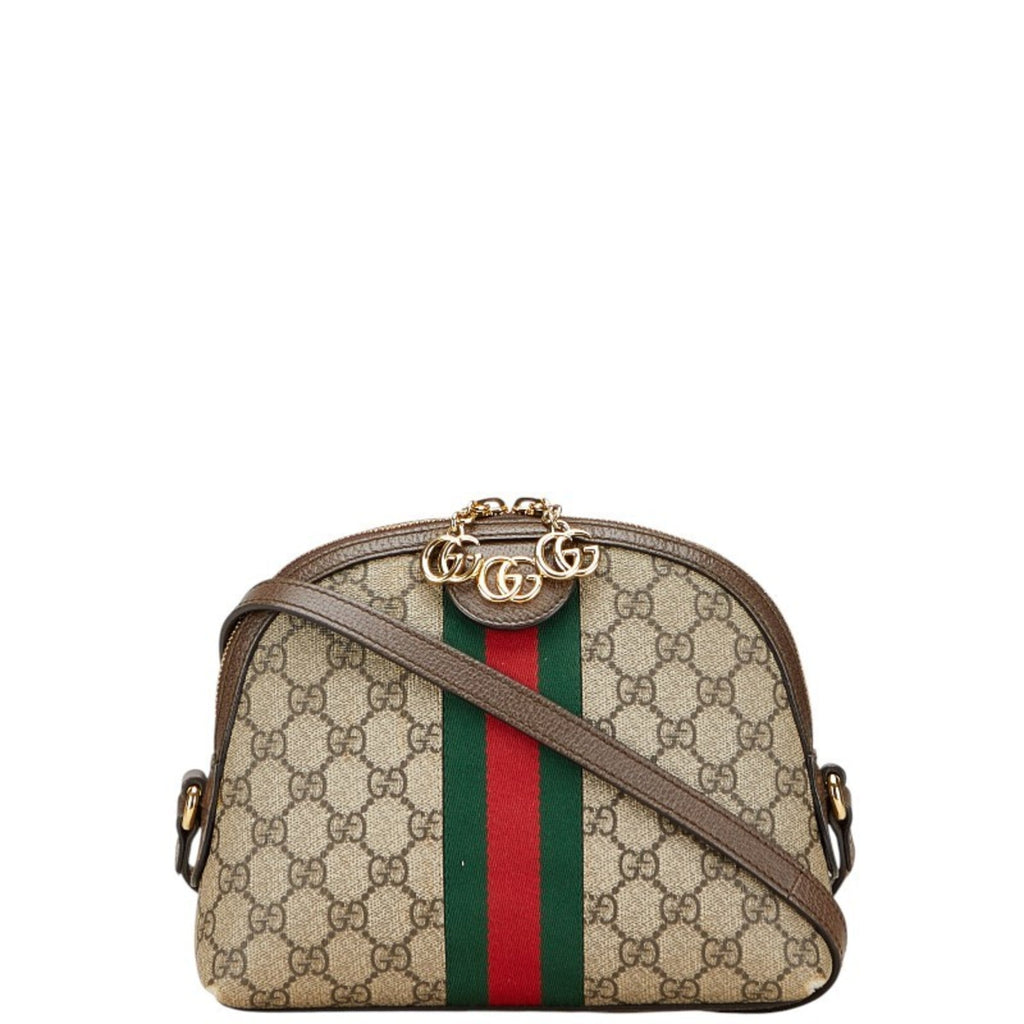 Gucci Ophidia Beige Brown Pvc Leather Shoulder Bag (Pre-Owned)