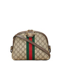 Gucci Ophidia Beige Brown Pvc Leather Shoulder Bag (Pre-Owned)