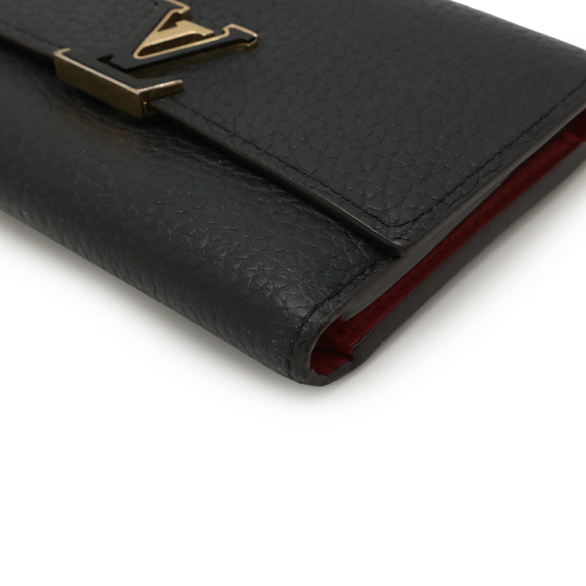 Louis Vuitton Hot Pink Noir Leather Wallet (Tri-Fold) (Pre-Owned)
