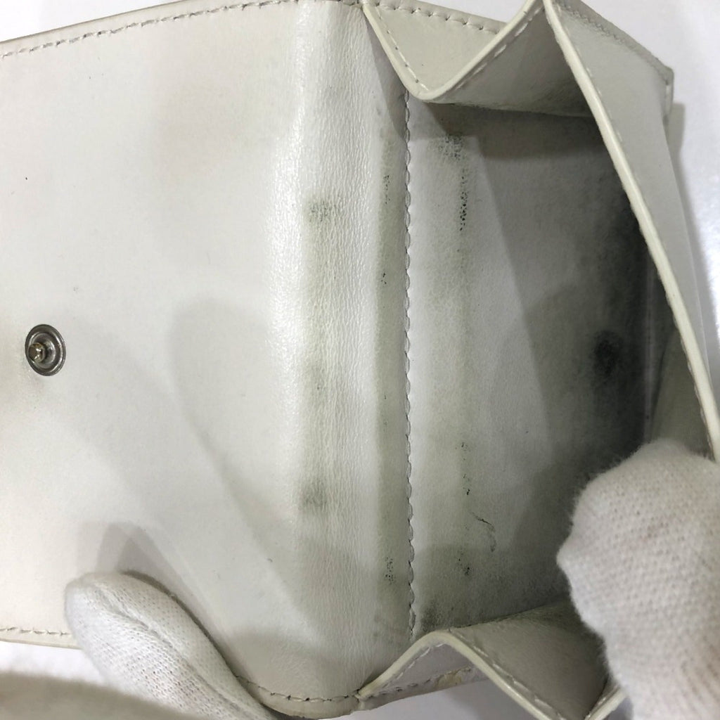 Bottega Veneta White Leather Wallet (Tri-Fold) (Pre-Owned)