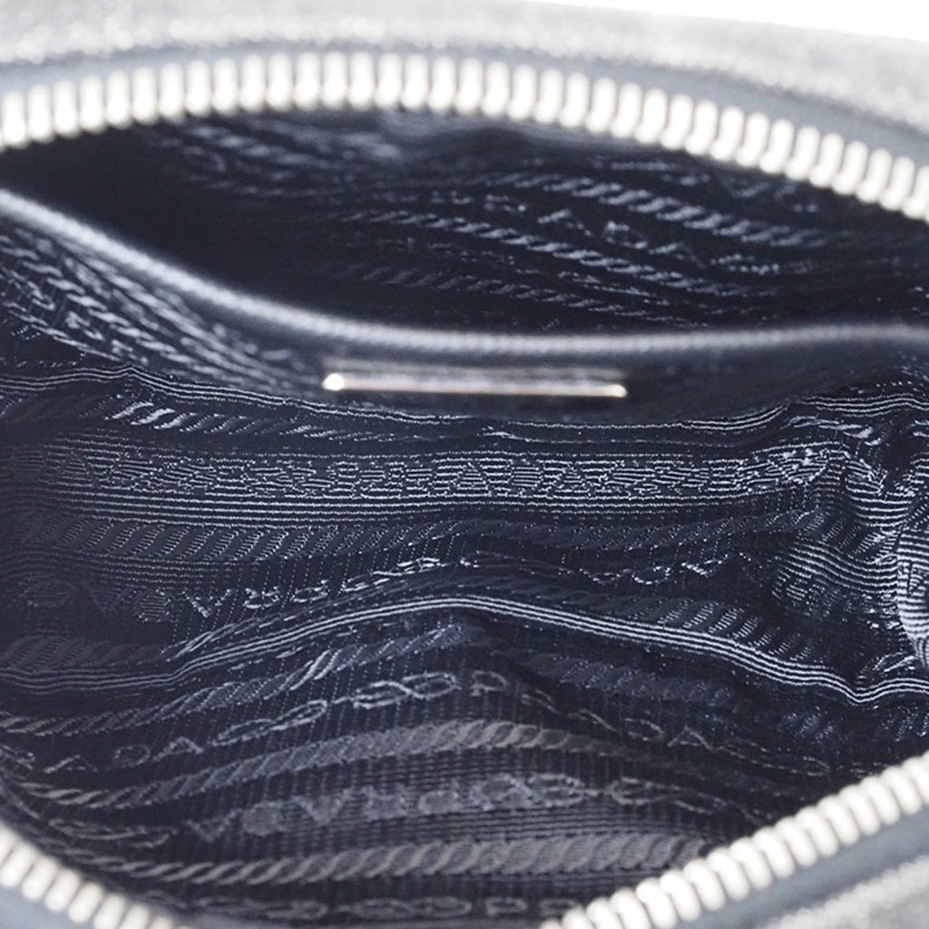 Prada Black Cotton Pochette Pouch Shoulder Bag (Pre-Owned)