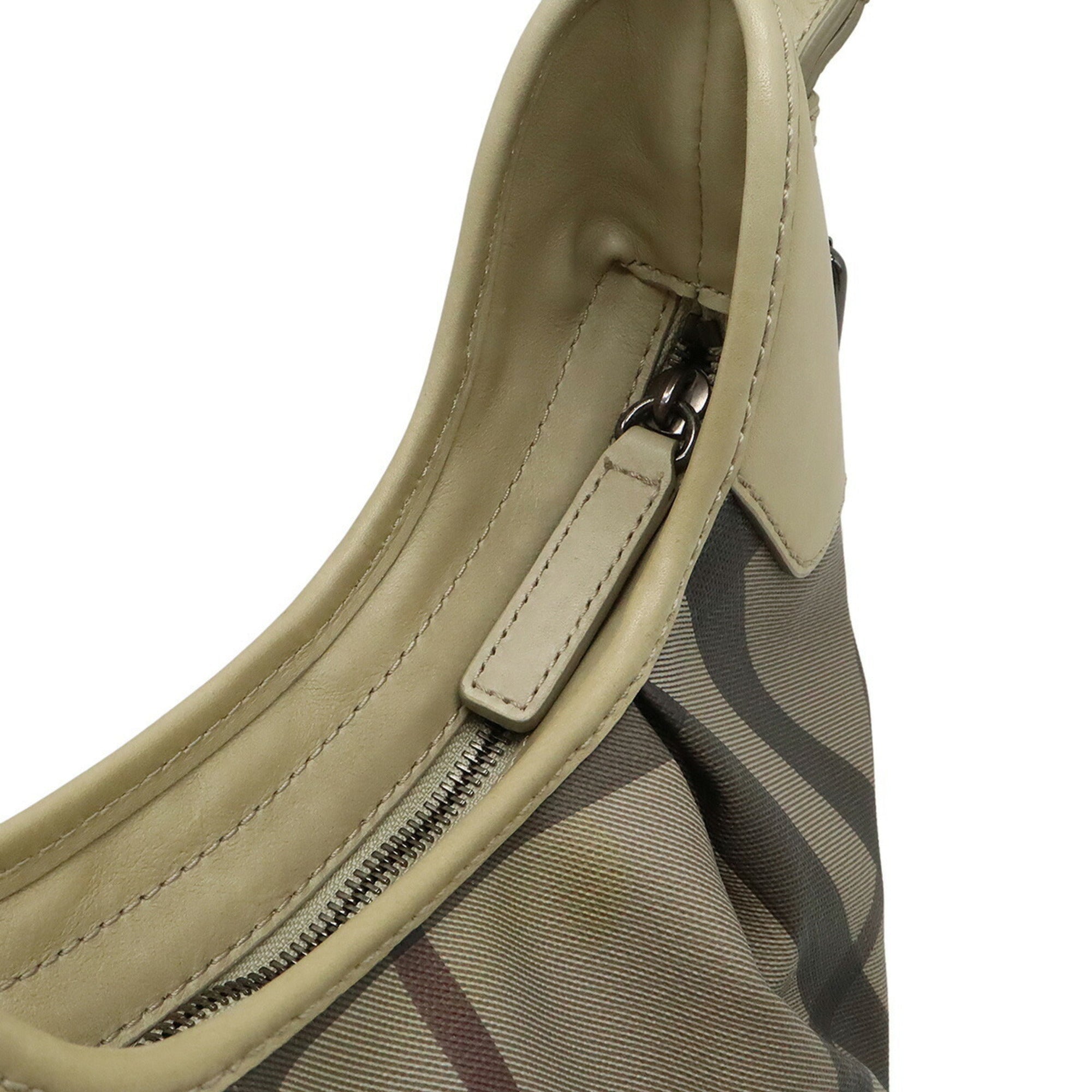 Burberry Brown Grayish Pvc Leather Shoulder Bag (Pre-Owned)