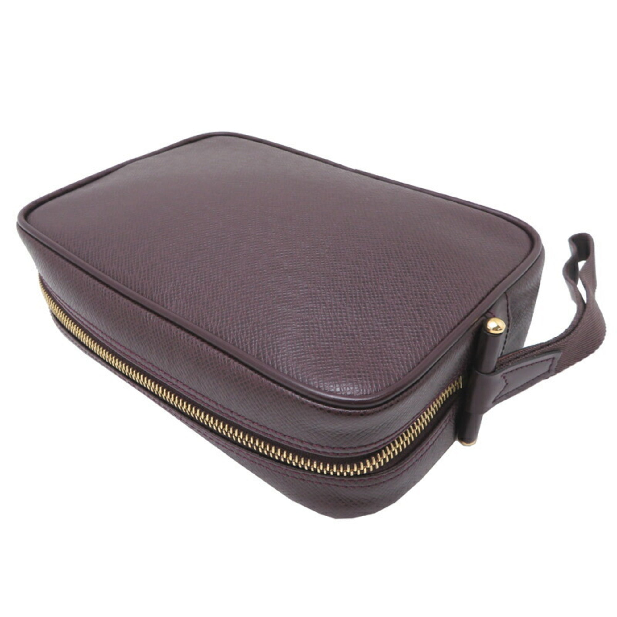 Louis Vuitton Acajou Brown Taiga Leather Clutch Bag Pouch (Pre-Owned)