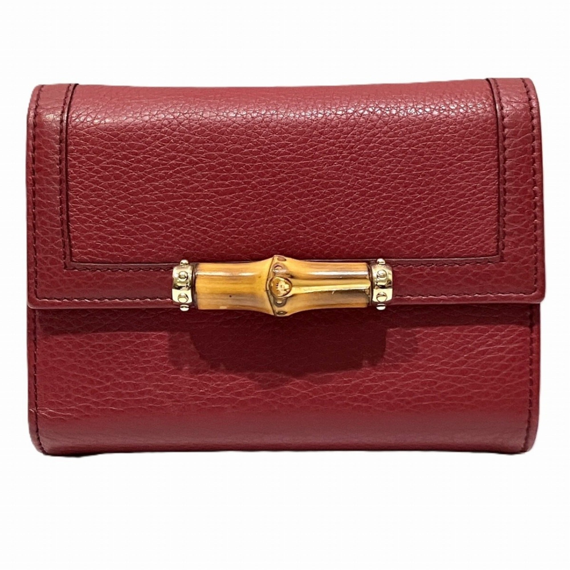 Gucci Bordeaux Leather Wallet (Tri-Fold) (Pre-Owned)