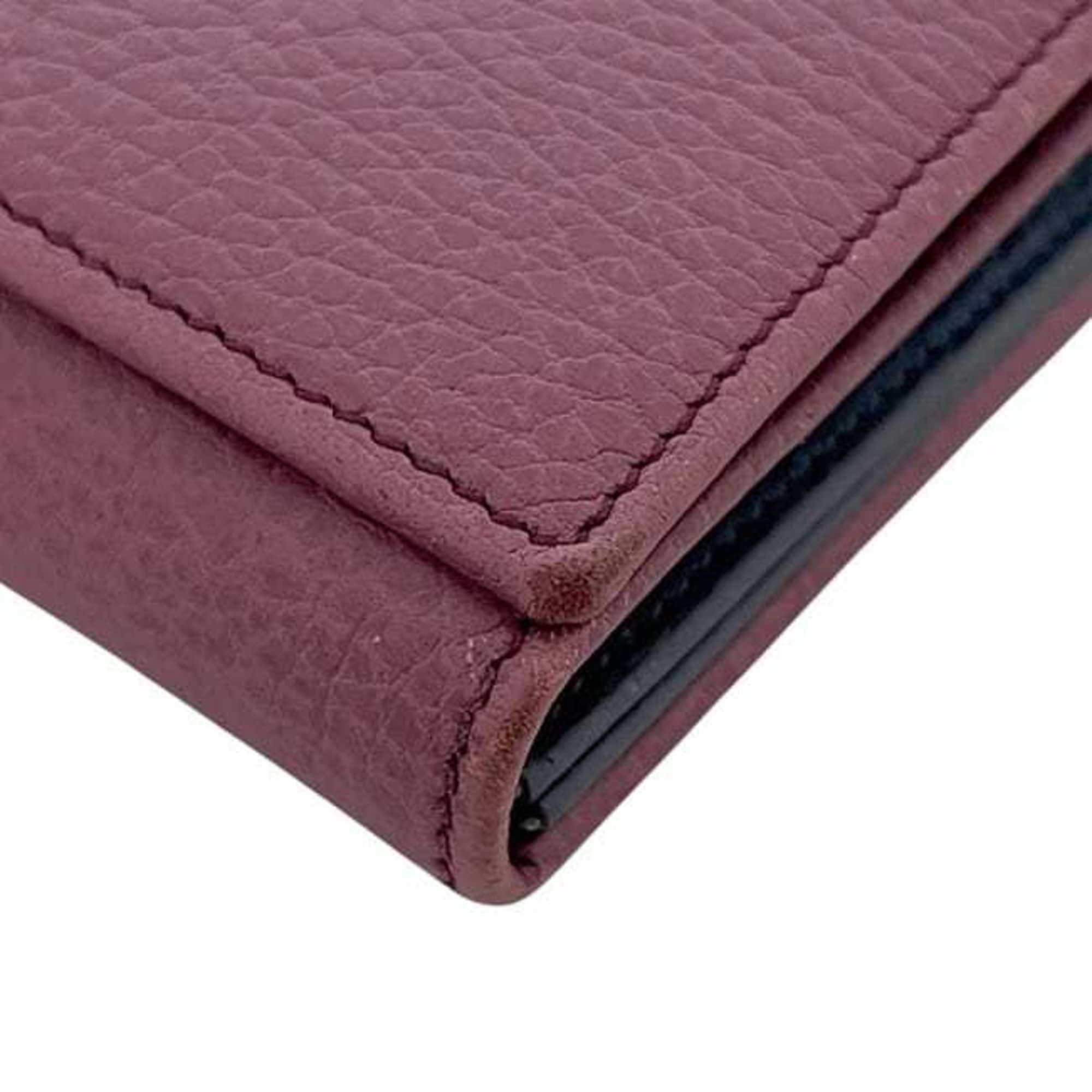 Gucci Purple Leather Long Wallet (Bi-Fold) (Pre-Owned)