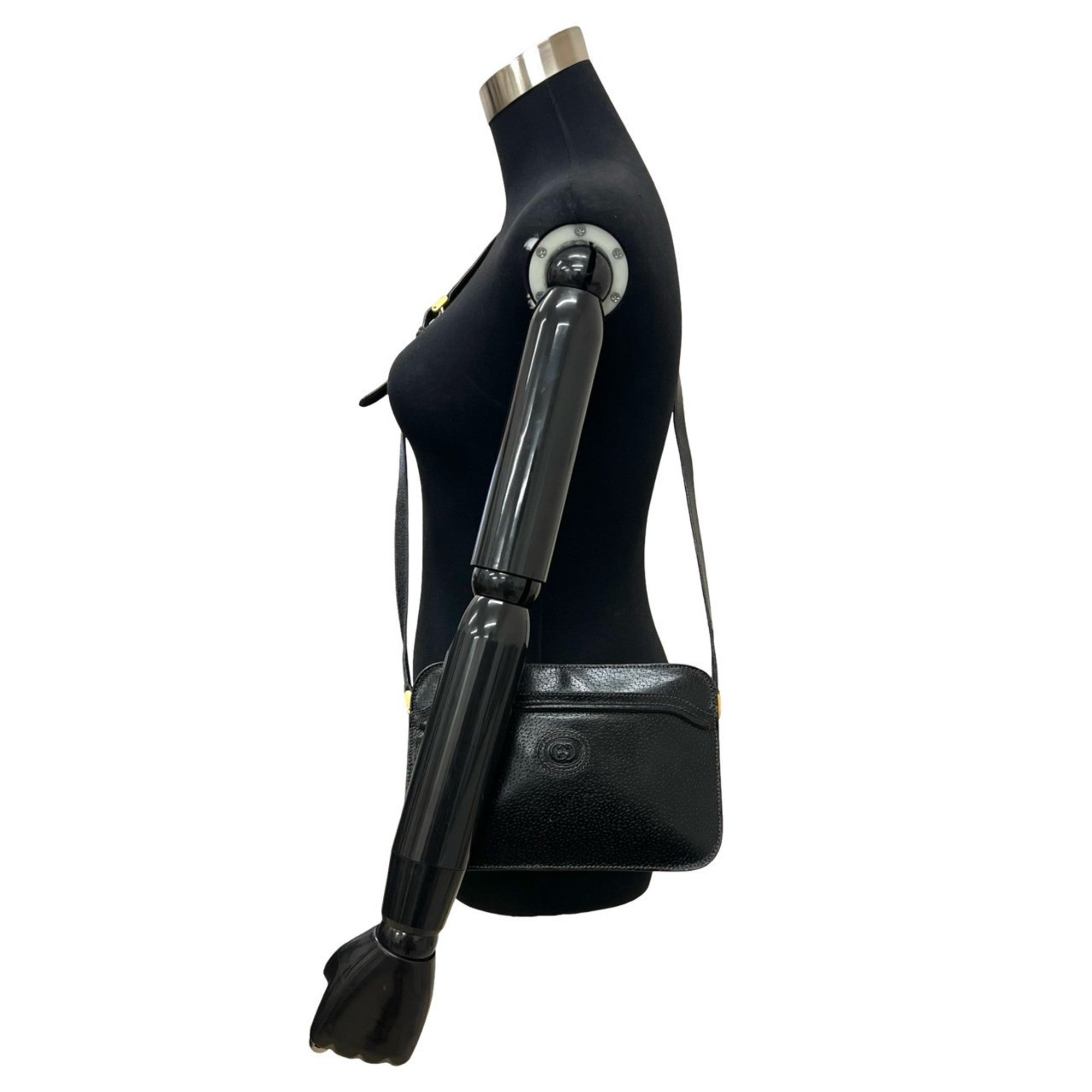 Gucci Black Leather Pochette Shoulder Bag (Pre-Owned)
