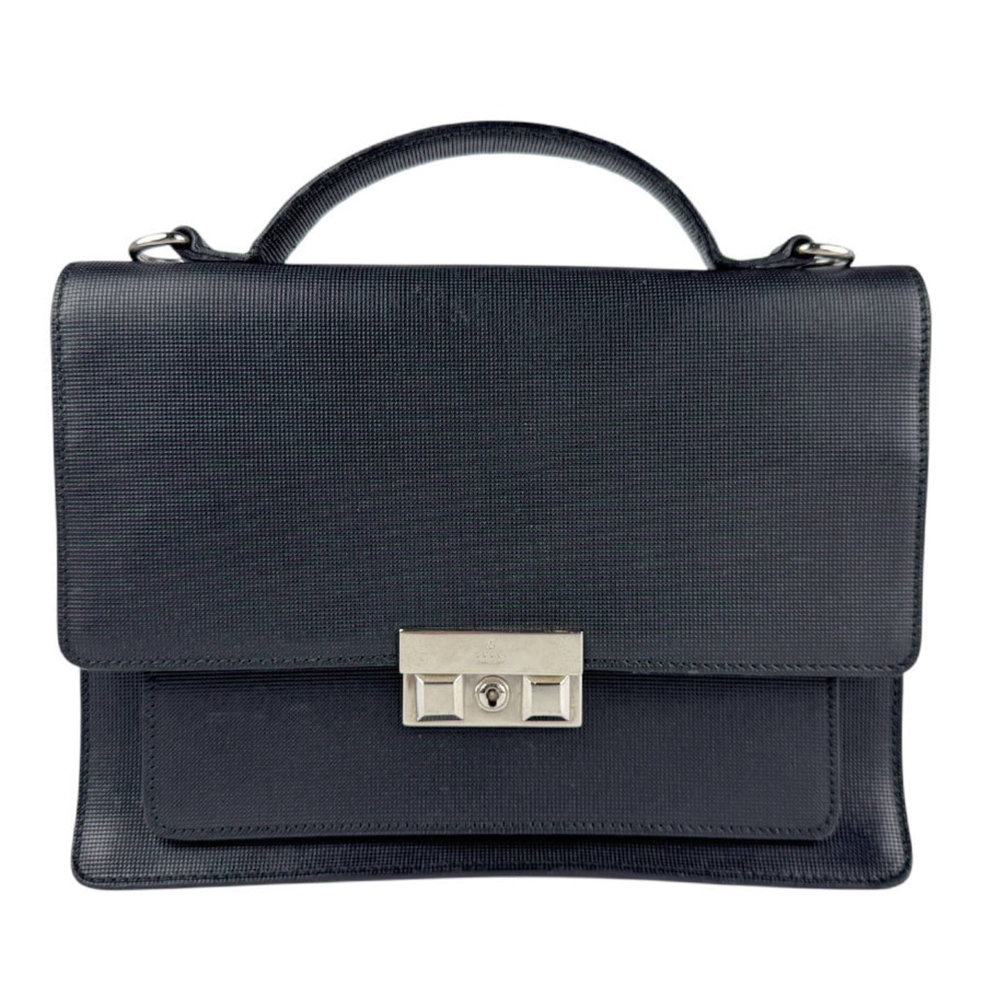Gucci Black Leather Handbag Shoulder Bag (Pre-Owned)