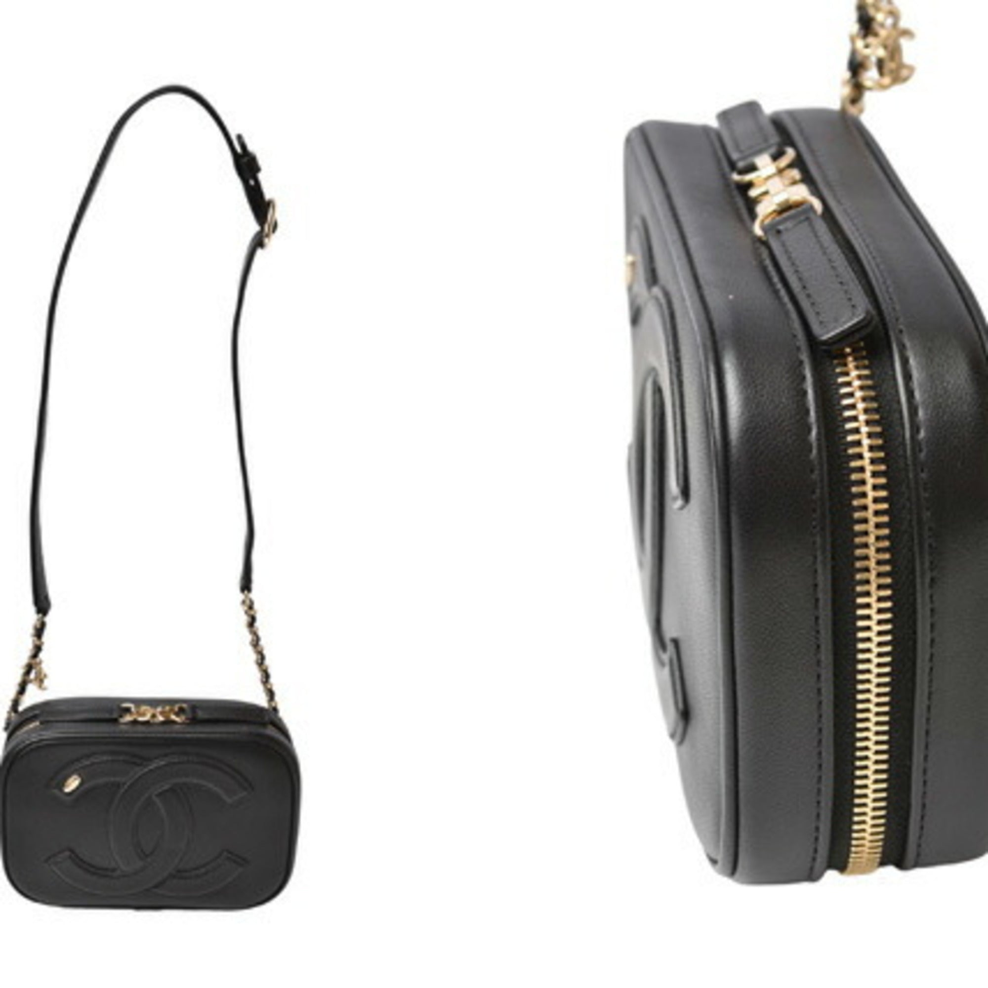 Chanel Black Leather Shoulder Bag (Pre-Owned)