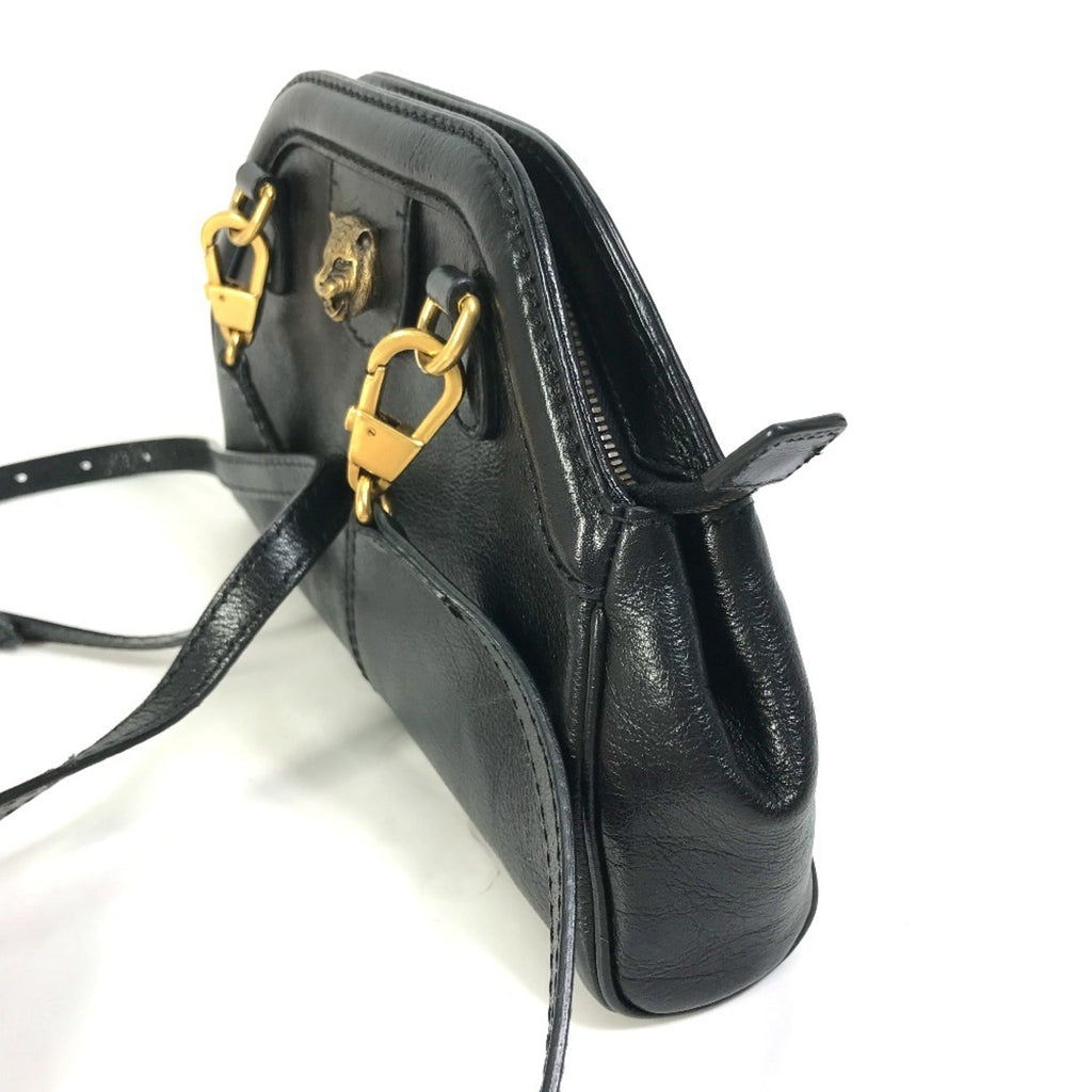 Gucci Black Leather Clutch Bag Shoulder Bag (Pre-Owned)