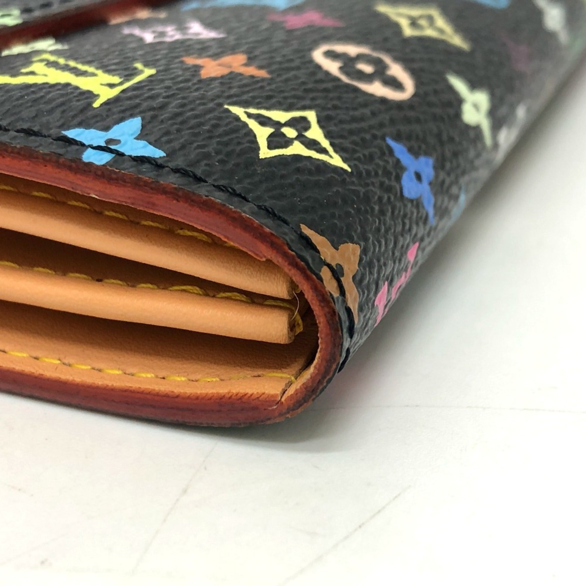 Louis Vuitton Black Monogram Multicolore Long Wallet (Bi-Fold) (Pre-Owned)