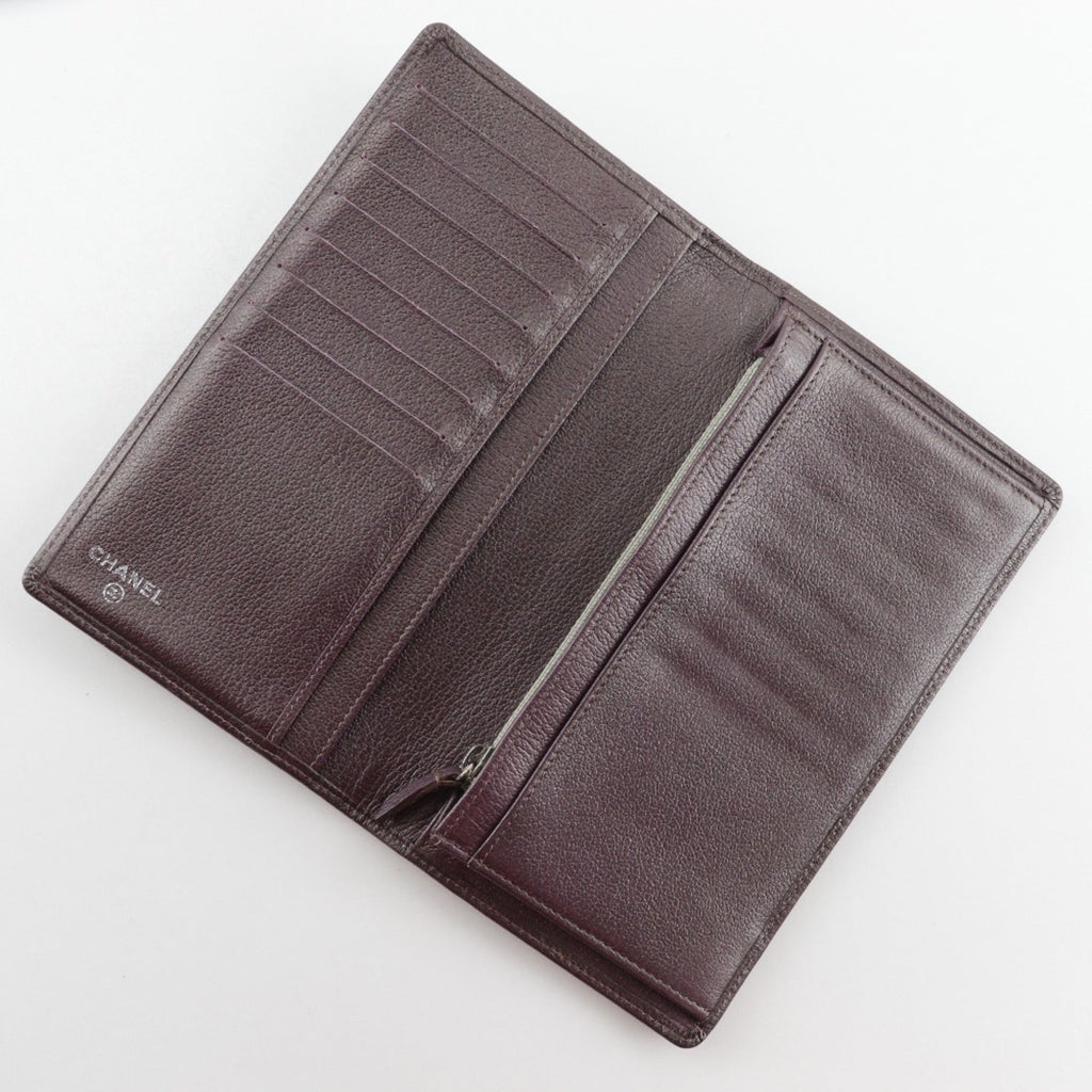 Chanel Metallic Purple Leather Long Wallet (Bi-Fold) (Pre-Owned)