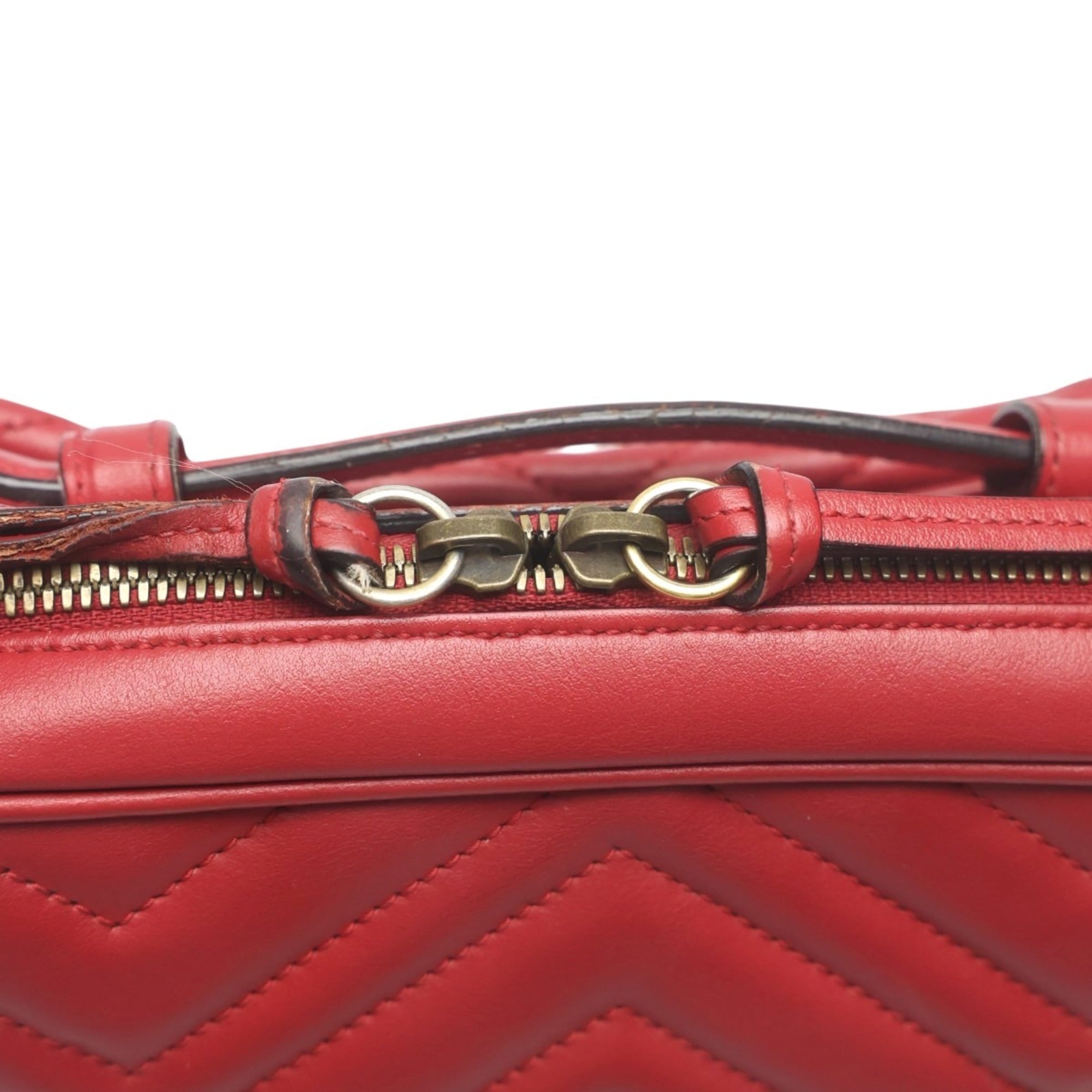 Gucci Red Color Leather Fanny Pack Sling Bag (Pre-Owned)